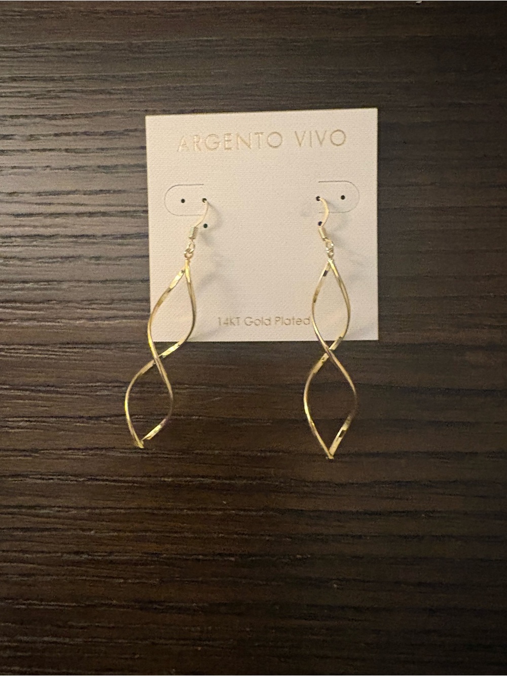 NEW Argento Vivo Gold Twisted Drop Earrings